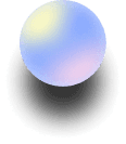 Sphère 3D lumineuse aux couleurs de dégradé bleu, violet et yellow, dotée d'un effet d'ombre portée subtil.