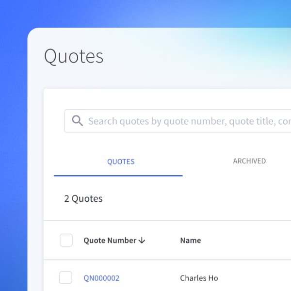 Interface produit BigCommerce avec numéros de devis